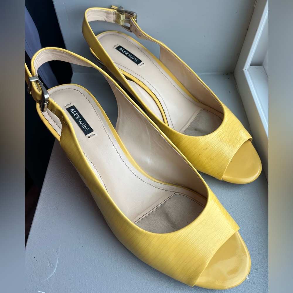 Alex Marie Sunny Yellow Slingback Heels